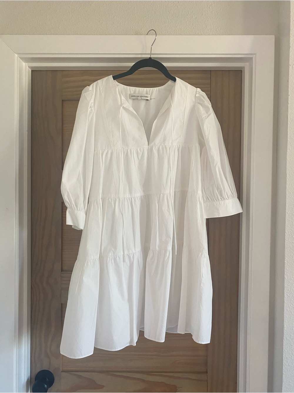 english rose White Tiered Mini Dress
